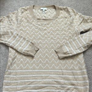 Joie Chevron Pattern Beige Sweater Small